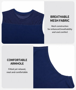 เสื้อกล้ามออกกำลังกายผู้ชายแบบสั่งทำพิเศษ สำหรับวิ่ง 8 กม. ฟิตเนส คลับ ออกกำลังกาย เสื้อผ้าแห้งเร็ว ยืดหยุ่นได้ดี เหมาะสำหรับการฝึกซ้อม - Product Image 3