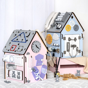 <span class=keywords><strong>Casa</strong></span> de Actividades Multifuncional de Madera, Caja de Actividades para Niños, Juguetes Educativos para el Desarrollo Cognitivo - Product Image 2