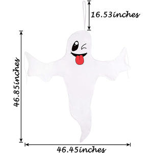 Fantasma colgante blanco de 120cm con <span class=keywords><strong>lengua</strong></span> roja, puerta delantera, decoración de jardín, accesorios de escenario, decoración de Halloween, suministros para fiestas - Product Image 5