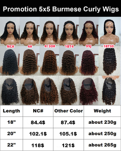 75$ Promotion Letsfly 5x5 and 13x4 Burmese Curly 18inch Natural Human Hair <b>Lace</b> <b>Wigs</b> Wholesale Cheap Price <b>Wigs</b> - Product Image 6