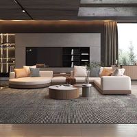 Canapé d'angle de style italien, canapé de salon de luxe, mobilier moderne haut de gamme, canapé modulaire en cuir en forme de L