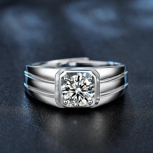Eco Friendly <b>Men</b> Moissanite Diamond <b>Ring</b> Featuring High Shine Finish and Brilliant Sparkle Available At Rea Price - Product Image 5