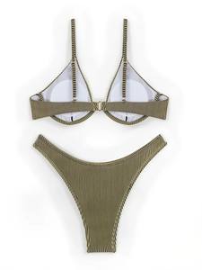 Traje de Baño de Dos Piezas con Tirantes Finos y <span class=keywords><strong>Push</strong></span>-<span class=keywords><strong>Up</strong></span>, <span class=keywords><strong>Bikini</strong></span> Triangular con Aros para Mujer, Envío Rápido en 2 Días, Logotipo Personalizado - Product Image 6