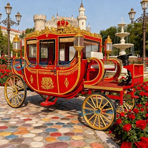 Carruaje Real Dorado de Lujo para Reina 2026, Carruaje Eléctrico sin Caballos para Turismo, Carruaje Real Eléctrico - Product Image 1