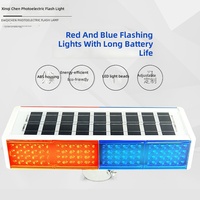 Balise de signalisation routière à LED rouge et bleue double face à énergie solaire pour la sécurité routière nocturne - Approvisionnement direct d'usine