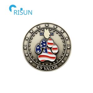 Souvenirs personnalisés, Pièces commémoratives et Pièces <span class=keywords><strong>de</strong></span> défi K9 personnalisées, motif Ligne bleue fine, pour le soutien canin et la prière - Product Image 5