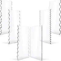Grande spatule lisseur à gâteau en plastique transparent de 10x24cm, peigne à glaçage en acrylique pour lisser les bords, outils de pâtisserie