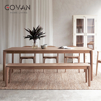 Table à manger ovale en frêne massif de la série scandinave pour 6 personnes, idéale pour les salles à manger à domicile, les hôtels, les écoles