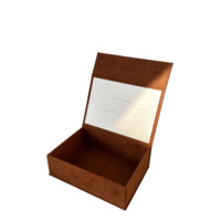 Kexin Foulard personnalisé orange en velours brûlé pour mariage Boîte d'invitation de mariage avec gaufrage mat et revêtement UV