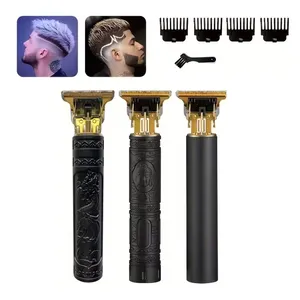 Aparador de cabelo elétrico sem fio profissional, máquina de cortar cabelo elétrica alimentada por USB para uso doméstico de barbear masculino