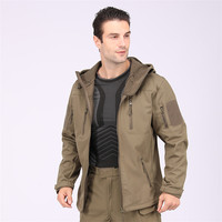 Veste Softshell Tactique pour Hommes, Imperméable, Respirante, à Capuche, pour le Camping, la Chasse, en Plein Air, Couleur Verte