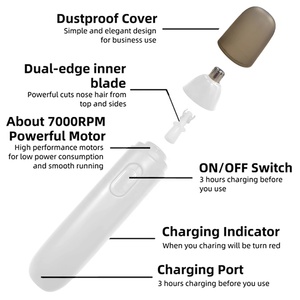 वायरलेस रिचार्जेबल वाटरप्रूफ नाक के बाल ट्रिमर - Product Image 5