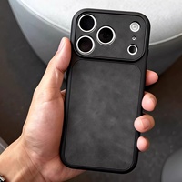 Étui de téléphone portable en cuir PU effet peau de mouton de luxe anti-traces de doigts pour iPhone 18 17 16 15 14 13 Pro Max