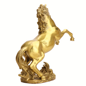 Statue de cheval en laiton galopant <span class=keywords><strong>Symbole</strong></span> de succès de carrière chinoise pour le bureau Décor Feng Shui Gravure élégante pour la vente en gros en vrac - Product Image 3