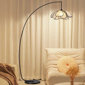 Hoa Hình dạng cổ phòng khách Đèn sàn hiện đại Retro thiết kế nghệ thuật Trung Quốc biệt thự B & B 27 Đèn sàn câu cá - Product Image 4