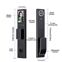 Serrure numérique intelligente Glomarket Tuya WIFI avec clé RFID pour porte en bois, reconnaissance d'empreintes digitales et faciale, contrôle par application et stockage cloud