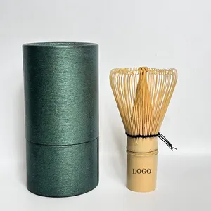 Batedor de chá orgânico de bambu escuro/bambu, cerimônia japonesa tradicional, batedor de bambu eco matcha com pacote