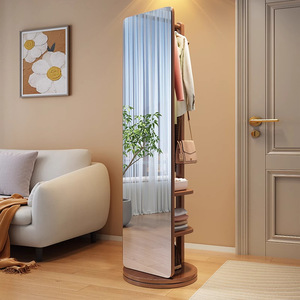 <span class=keywords><strong>Specchio</strong></span> a Figura Intera in Legno Massello <span class=keywords><strong>Specchio</strong></span> da Terra per Camera da Letto <span class=keywords><strong>Specchio</strong></span> da Toeletta Girevole <span class=keywords><strong>con</strong></span> <span class=keywords><strong>Appendiabiti</strong></span> e Contenitore Integrati - Product Image 2