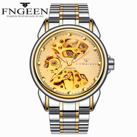 Montre mécanique automatique de luxe personnalisée OEM en acier inoxydable avec bracelet lumineux, analogique, élégante et haut de gamme pour les fêtes et le quotidien