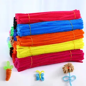 3mm-chenille-stems Gold Chenille Tinsel Stems Pipe Cleaners Craft Kit 100 Colors Decoration
