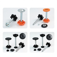 Kit de vis à molette avec plaques de pression, bouton moleté étoilé, poignée antidérapante en plastique sans outil, noir-orange, M5-M10, personnalisé