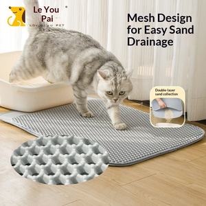 Tapis de litière pour chat extra large rectangulaire à <span class=keywords><strong>double</strong></span> couche anti-fuite, empêche le transport et les éclaboussures pour la litière des chats et des chiens - Product Image 4
