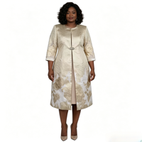 Nouvelle Arrivée - Ensemble Deux Pièces Grande Taille : Veste Longue et Robe pour Femme - Tenue de Cérémonie Africaine