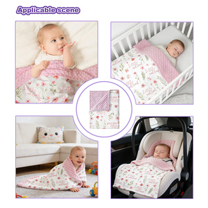 Vente en gros de couvertures de sécurité pour bébés nouveau-nés, personnalisées, imprimées, de qualité supérieure, super douces, en tissu <span class=keywords><strong>minky</strong></span> à pois - Product Image 3