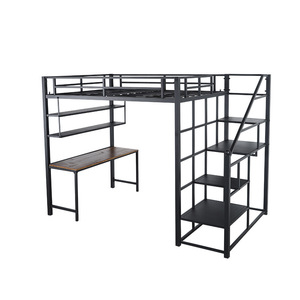 <span class=keywords><strong>Lit</strong></span> mezzanine en métal robuste avec bureau intégré, cadre en fer épaissi, <span class=keywords><strong>lit</strong></span> surélevé gain de place <span class=keywords><strong>pour</strong></span> dortoir d'étudiant, appartement - Product Image 6