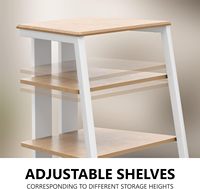 Étagère d'angle pour support multimédia AV à 4 niveaux pour tourne-disque Tour de rack audio avec étagères en bois réglables en hauteur Pack de vente par correspondance