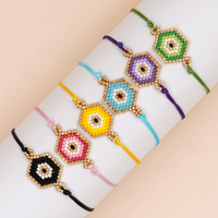 Go2BoHo Fashion Colorful Miyuki Seed Beaded Charm Bracelets tissés à la main Evil Eye pour femmes Bijoux