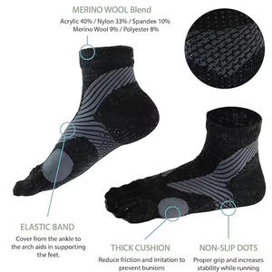 Wholesale Custom Logo Merino Wool Ankle <b>Socks</b> – Outdoor Non-Slip Toe <b>Socks</b> for Men Women, Breathable Hiking <b>Socks</b> - Product Image 4