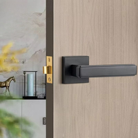 Ensemble de poignées de porte en laiton pur noir et bronze café pour portes intérieures et de salle de bain, avec levier séparé pour portes de chambre