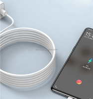 Kabel Pengisian Cepat USB A ke Android 12m 3A dengan Jaket TPE Putih untuk Ponsel/Kamera/Printer/Komputer/Scanner