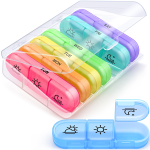 China Supply Seven Days a Week 21 Compartments Pill Box Sorting Box Sealed Portable Plastic Compartments Travel Pill Box - Product Image 1