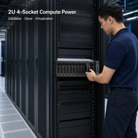 Serveur en rack 2U 2488H V7 Intel Xeon Scalable 4 sockets 64 DDR5 DIMM PCIe Gen5 pour l'informatique haute densité