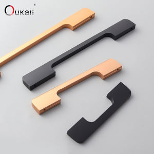 Oukali Nordic простая мебель Cabiniet, ручка для гардероба, оптовая продажа, черные длинные ручки для спальни из алюминиевого сплава - Product Image 5