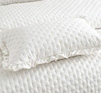 Ensemble de couvre-lit matelassé 3 pièces en polyester matelassé à l'échelle ultrasonique, housse de couette et drap, textile de maison pour toutes les saisons