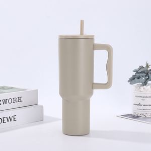 Insulated <b>Travel</b> Car H4.0 <b>Handle</b> Tumbler 40oz <b>Mug</b> Lid Straw Anti-Slip OEM ODM Custom Logo - Product Image 1