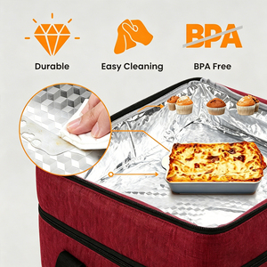 <span class=keywords><strong>Bolsa</strong></span> Térmica para Pizza y Guisos <span class=keywords><strong>de</strong></span> Doble Capa, <span class=keywords><strong>Bolsa</strong></span> Refrigerante para Alimentos para Picnic, Fiestas, Comidas Compartidas y Transporte <span class=keywords><strong>de</strong></span> Alimentos Calientes/Fríos - Product Image 4