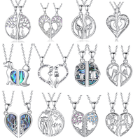 Merryshine – collier avec médaillon d'amour en argent sterling 925, pendentif avec nœud