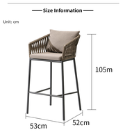 Table et chaises de salle à manger d'extérieur commerciales, tabourets de comptoir pour restaurant en bord de mer, café côtier et restauration de complexe hôtelier