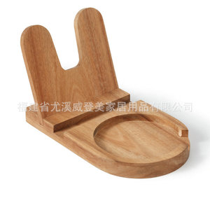 Nouveau support de téléphone en bois transfrontalier, support de téléphone en bois massif en forme de lapin, support de téléphone universel en bois d'acacia pour bureau - Product Image 4