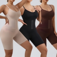 Body gainant amincissant sans couture en nylon, haute élasticité, contrôle du ventre, avec boutons, style européen-américain, taille XL