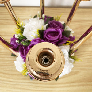 เชิงเทียนอะคริลิค6หัวพร้อมที่วางเทียนโลหะสำหรับงานแต่งงานวันวาเลนไทน์ของตกแต่งบ้านโต๊ะวางดอกไม้เชิงเทียน - Product Image 3