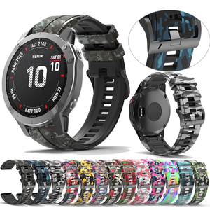 22mm 26mm Bande de silicone en caoutchouc souple imprimé Camouflage à dégagement rapide pour Garmin <span class=keywords><strong>Fenix</strong></span> 8 <span class=keywords><strong>7</strong></span> 6 5 6x7x8 <span class=keywords><strong>Tactix</strong></span> 8 Descent G2 - Product Image 1