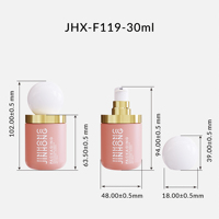 Flacon de maquillage en verre transparent de 30 ml pour fond de teint liquide, sérum, lotion, emballage de soins de la peau avec bouchon à bille