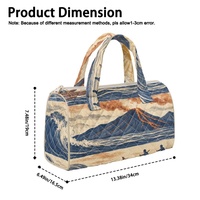 Sac à main brodé personnalisé avec imprimé vague hawaïenne et motif floral Hibiscus des Fidji pour le shopping, les voyages et le quotidien