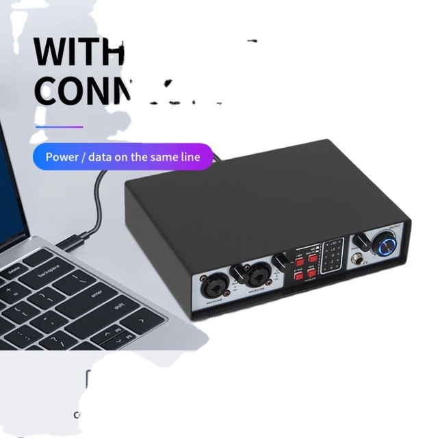 2 Channel Professional Studio Broadcast Recording Audio Interface Usb Sound Card for Music Record Livestream Show