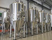 Système de brassage à 3 cuves en acier inoxydable 304, chauffé directement par flamme, contrôlé par PLC, 10 Bbl 1200L 12HL, avec moteur/PLC/pompe